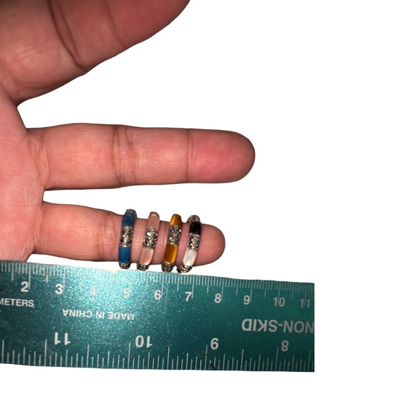 Stackable Multicolor Gemstone Sterling Silver Rings - Picture 11 of 16